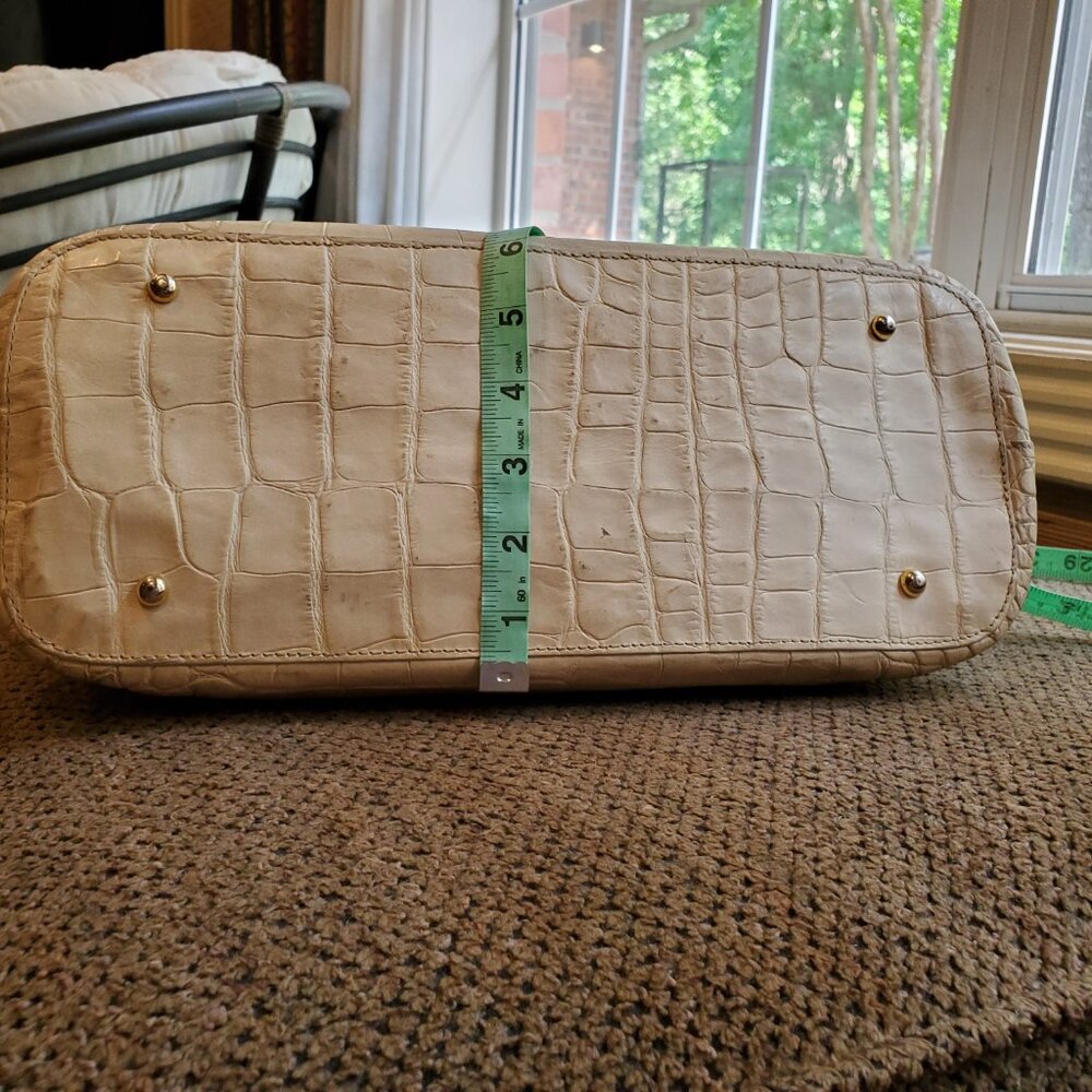 Vintage Dooney and Bourke Purse Satchel Croc Cream Ivory Nile Lock Key - Picture 11 of 16